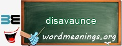 WordMeaning blackboard for disavaunce